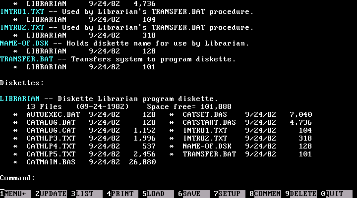 IBM Diskette Librarian 1.00 - List
